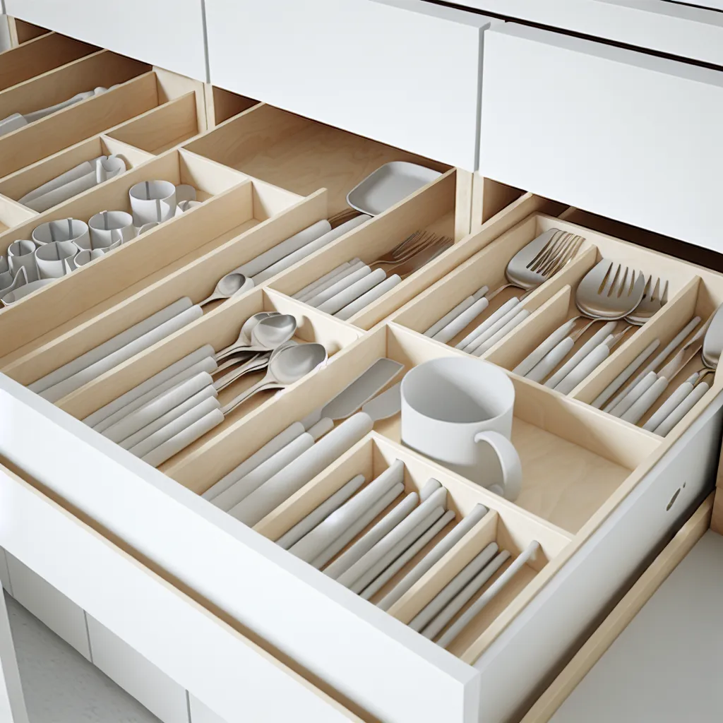 Organized kitchen drawer showcase